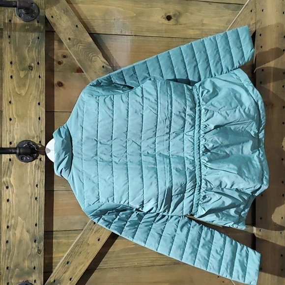 WOMENS ZUDA PEPLUM PUFFER SHORT COAT SIZE MEDIUM - Picture 6 of 8